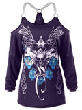 Skull Chains Embellished T-shirt - Rebel Heat
