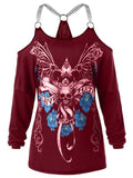 Skull Chains Embellished T-shirt - Rebel Heat