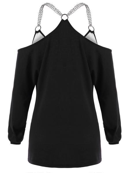 Skull Chains Embellished T-shirt - Rebel Heat
