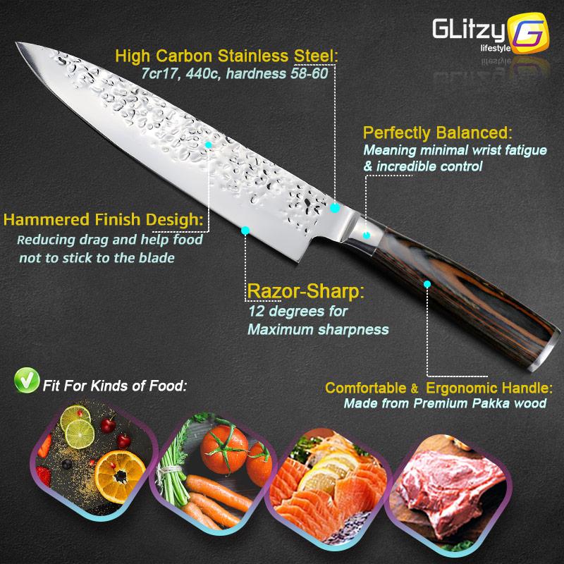 Super Sharp Gyuto™ Everlasting Knife - Premium 8" Japanese Chef Knife - Rebel Heat