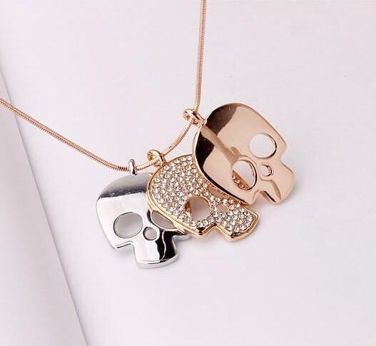 Triple Skull Necklace - Rebel Heat