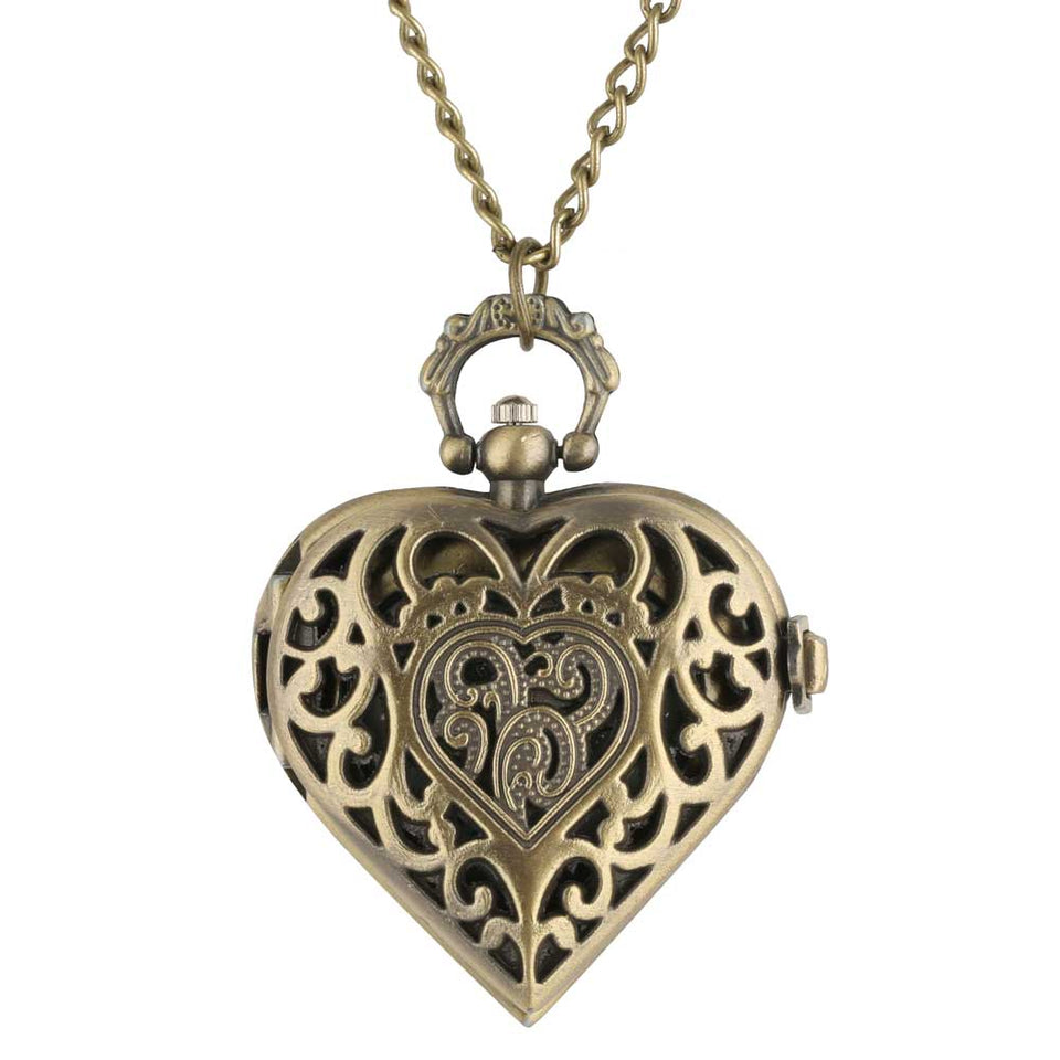 Vintage Love Heart Antique Pocket Watch - Rebel Heat