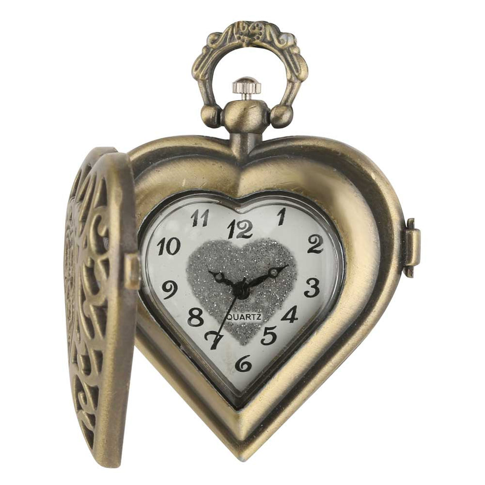 Vintage Love Heart Antique Pocket Watch - Rebel Heat