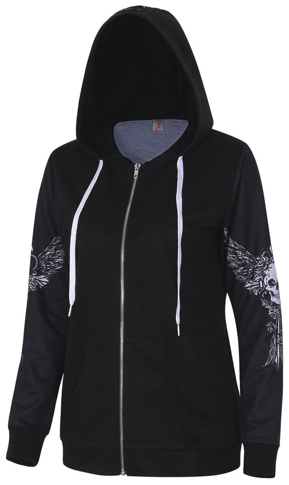 Wicked Skull Zip Hoodie - Rebel Heat