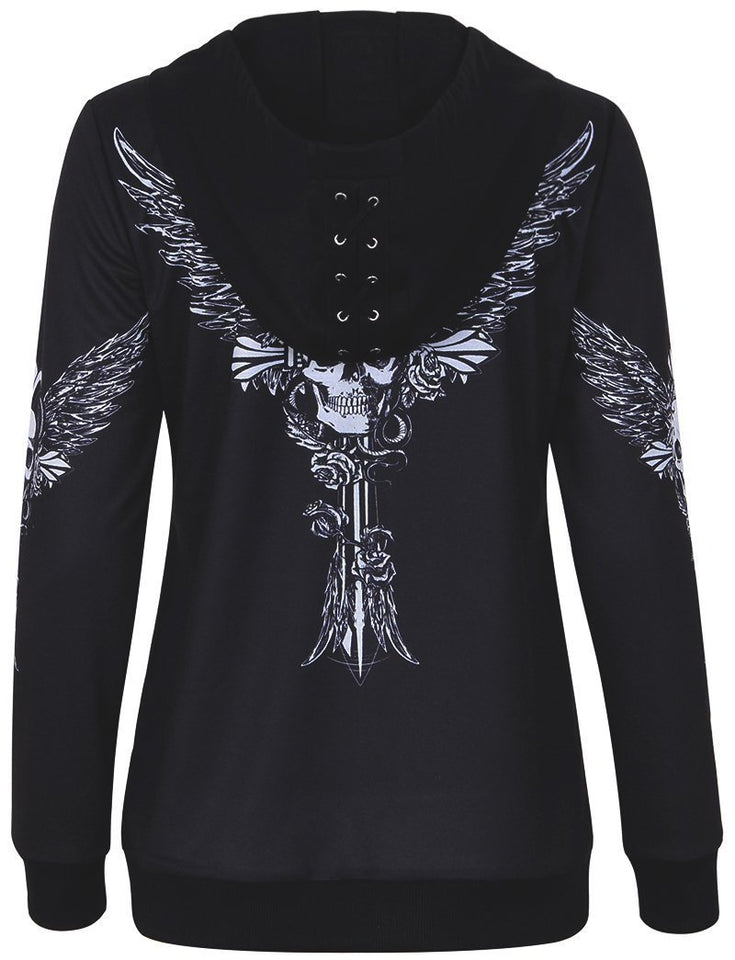 Wicked Skull Zip Hoodie - Rebel Heat