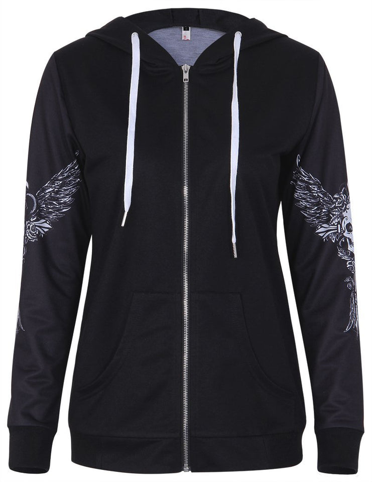 Wicked Skull Zip Hoodie - Rebel Heat